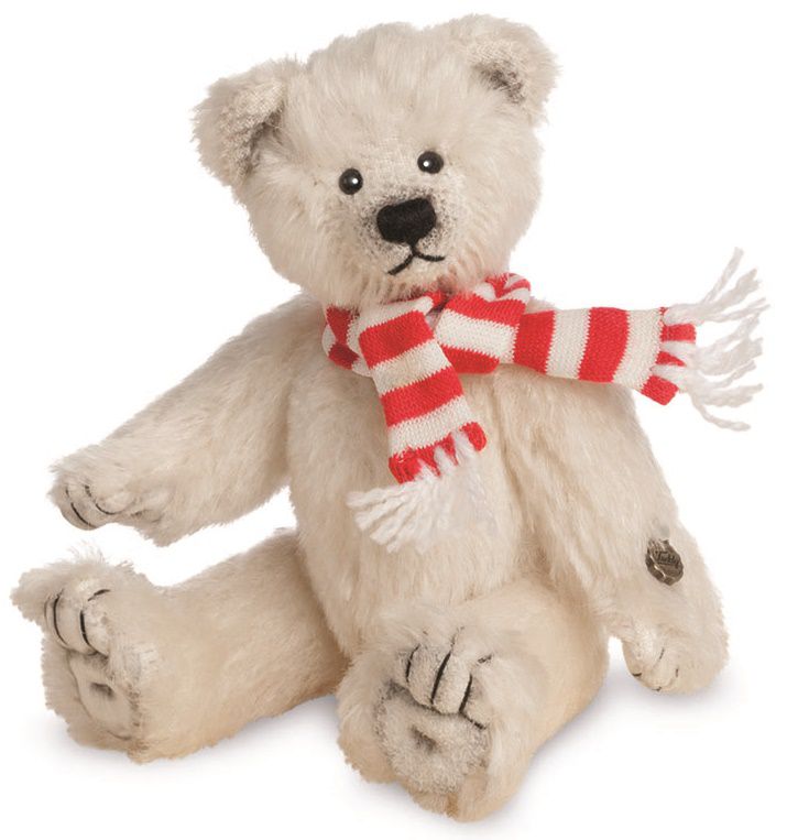 Teddy Hermann Polarbär mit Schal 14 cm